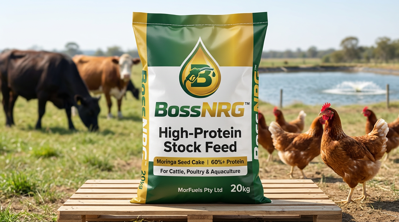 BossNRG Moringa Seed Cake - high-protein livestock feed by-product of oil extraction